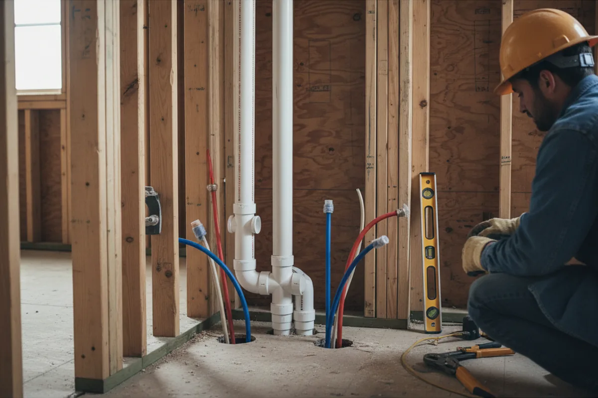 Drain and supply rough-in during Leak Detection in Elizabethtown